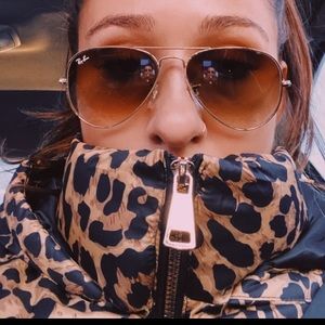 Leopard Puffer Jacket, Size Large, Great Condition